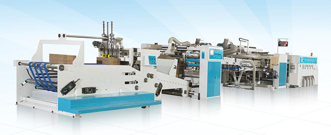 Computer-controlled water-based printing slotting die-cutting-gluing box linkage line